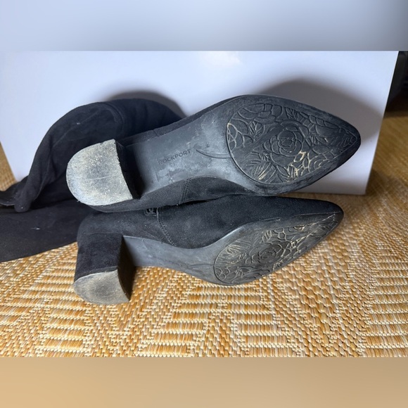 Rockport Women's Black Tall Suede Zip Up Boots,Heeled Boots,Size US 7 - Picture 4 of 9